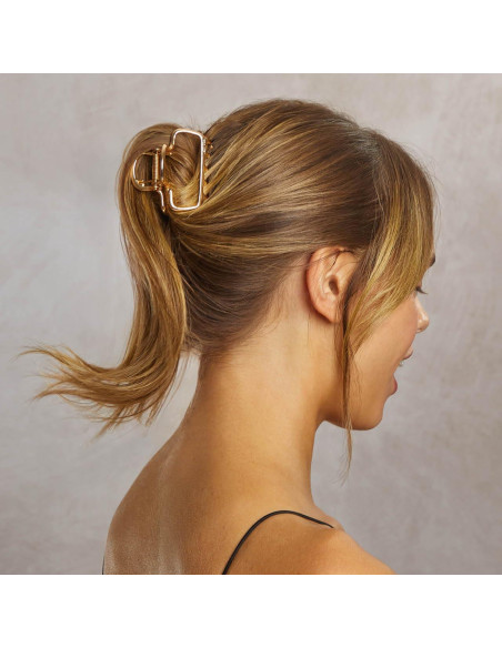 Clip de Pelo Metálico Kitsch Dorado - Sujeción Fuerte 1pc