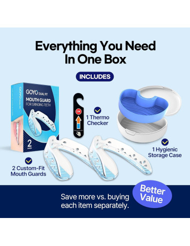 GOYO Protector Bucal Doble Capa para Bruxismo - Paquete de 2