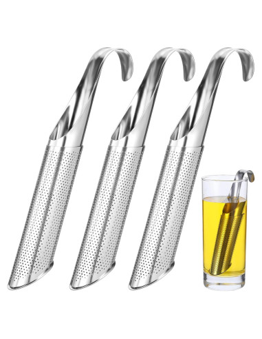 3 Coladores de Té Suelto Alrhso Acero Inoxidable 15x4cm