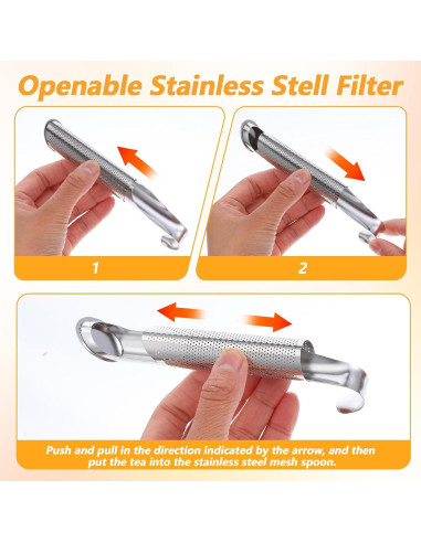 3 Coladores de Té Suelto Alrhso Acero Inoxidable 15x4cm