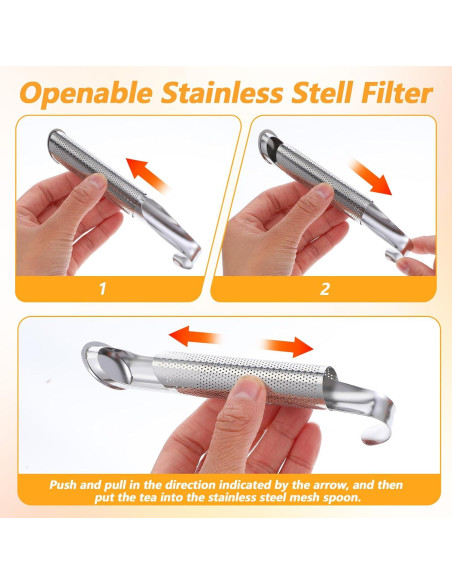 3 Coladores de Té Suelto Alrhso Acero Inoxidable 15x4cm