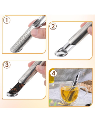 3 Coladores de Té Suelto Alrhso Acero Inoxidable 15x4cm