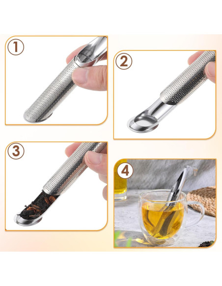 3 Coladores de Té Suelto Alrhso Acero Inoxidable 15x4cm