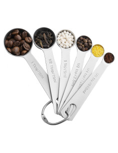 Juego de Cucharas Medidoras UIRIO Acero Inoxidable 6 Piezas