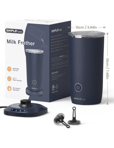 Espumador de Leche Eléctrico SIMPLETASTE 4-en-1 Azul 240ml