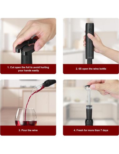 Abridor de Botellas de Vino Eléctrico AIKARO Recargable Conjunto B