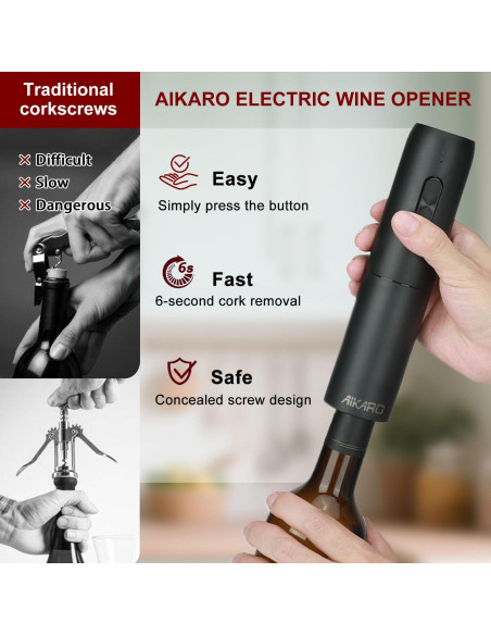 Abridor de Botellas de Vino Eléctrico AIKARO Recargable Conjunto B