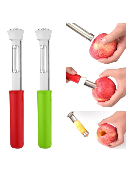 2 Piezas Removedor de Corazón de Manzana PEUTIER Acero Inoxidable