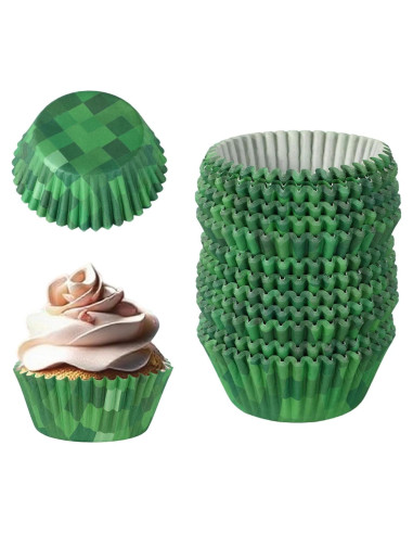 300 Forros de Cupcake Verde SAVITA, Papel, 3cm Altura