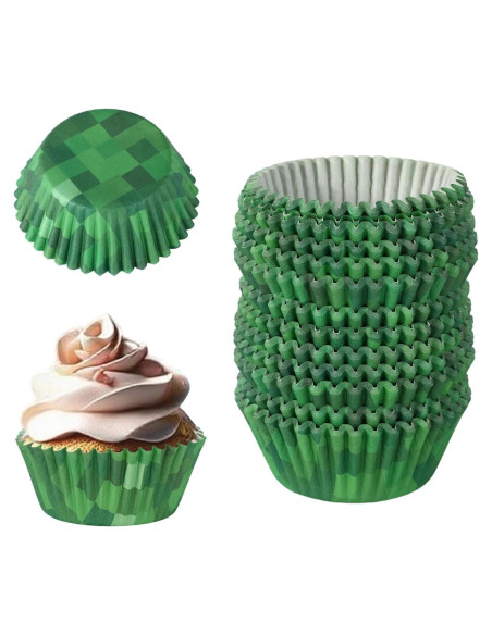 300 Forros de Cupcake Verde SAVITA, Papel, 3cm Altura