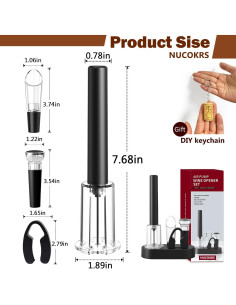 Juego de 5 Piezas Abrebotellas de Vino NUCOKRS con Bomba de Aire 2