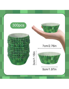 300 Forros de Cupcake Verde SAVITA, Papel, 3cm Altura 2