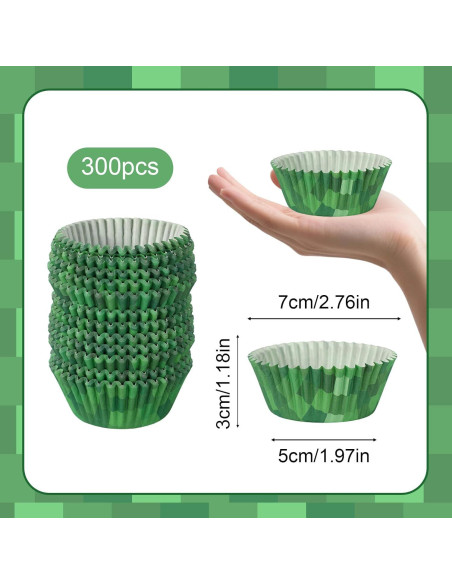 300 Forros de Cupcake Verde SAVITA, Papel, 3cm Altura