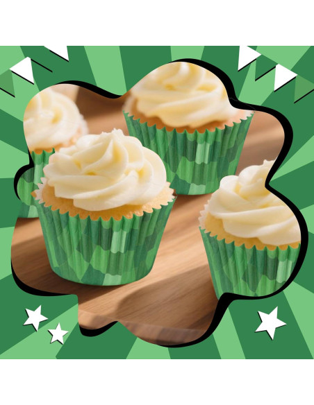 300 Forros de Cupcake Verde SAVITA, Papel, 3cm Altura