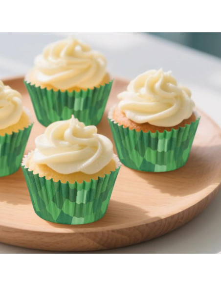 300 Forros de Cupcake Verde SAVITA, Papel, 3cm Altura