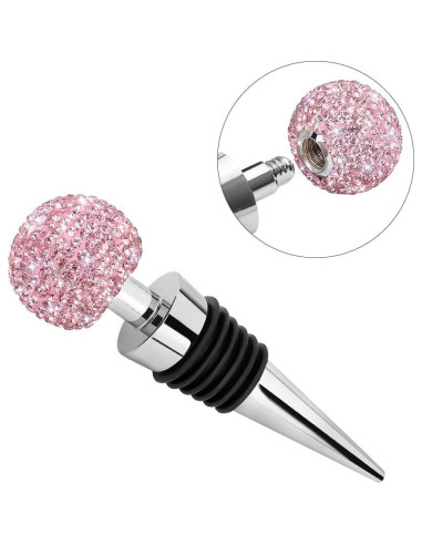 Tapón Decorativo para Vino Soleebee con Cristal Rosa
