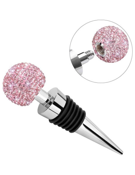 Tapón Decorativo para Vino Soleebee con Cristal Rosa
