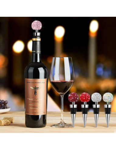 Tapón Decorativo para Vino Soleebee con Cristal Rosa