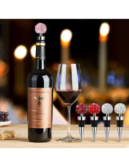 Tapón Decorativo para Vino Soleebee con Cristal Rosa