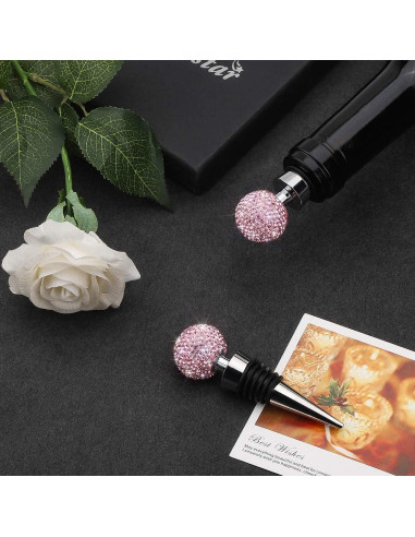 Tapón Decorativo para Vino Soleebee con Cristal Rosa
