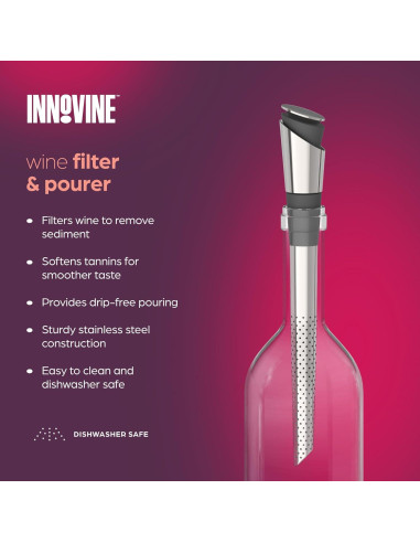 Filtro y Vertedor de Vino Innovine Acero Inoxidable Sin Goteo