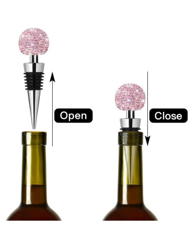 Tapón Decorativo para Vino Soleebee con Cristal Rosa