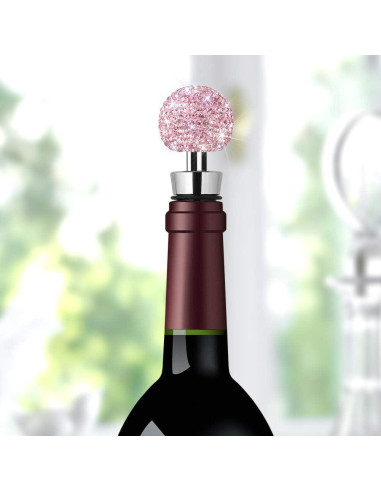 Tapón Decorativo para Vino Soleebee con Cristal Rosa