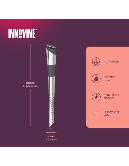 Filtro y Vertedor de Vino Innovine Acero Inoxidable Sin Goteo
