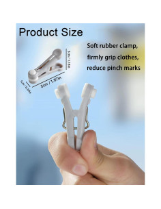 12 Pinzas de Plástico CUARUSUIKA para Ropa y Comida - Blanco y Gris 2