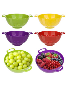 Paquete de 4 Coladores Pequeños mwellewm de Plástico 20 cm