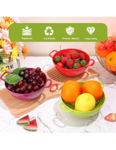 Paquete de 4 Coladores Pequeños mwellewm de Plástico 20 cm 2