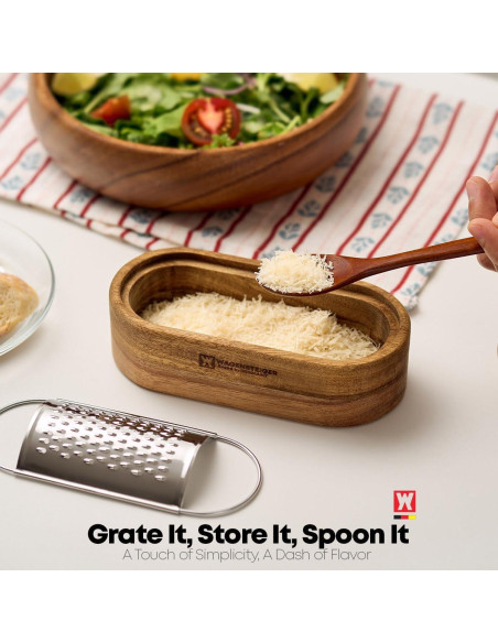 Rallador de Queso Wagensteiner de Acero Inoxidable y Madera