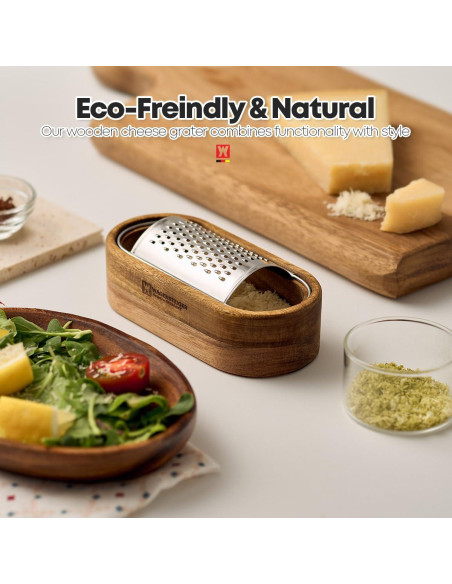 Rallador de Queso Wagensteiner de Acero Inoxidable y Madera