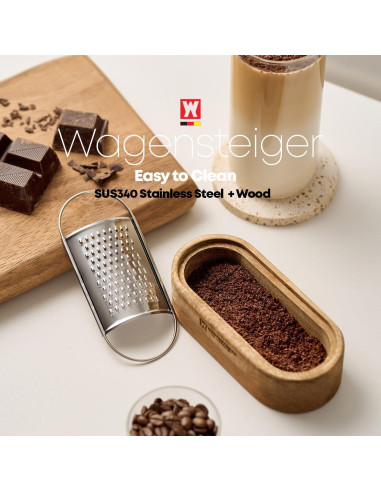 Rallador de Queso Wagensteiner de Acero Inoxidable y Madera