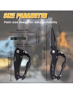 Multiherramienta Mosquetón Vicsamer con Cuchillo Plegable 6 en 1 2