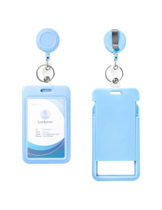 Paquete de 2 Sujetadores de Identificación Retráctiles Luckyczc Azul