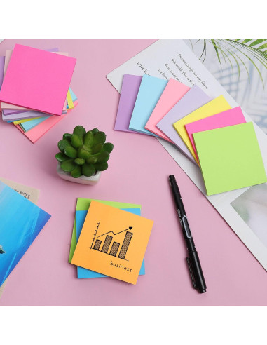 Notas Adhesivas HCTBN 3x3" 24 Paquetes 12 Colores Brillantes