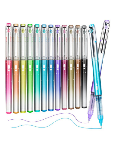 Set de 12 Bolígrafos de Tinta Líquida APOGO 0.5mm Multicolor
