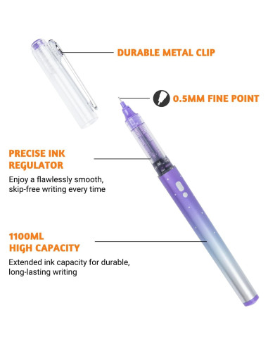 Set de 12 Bolígrafos de Tinta Líquida APOGO 0.5mm Multicolor