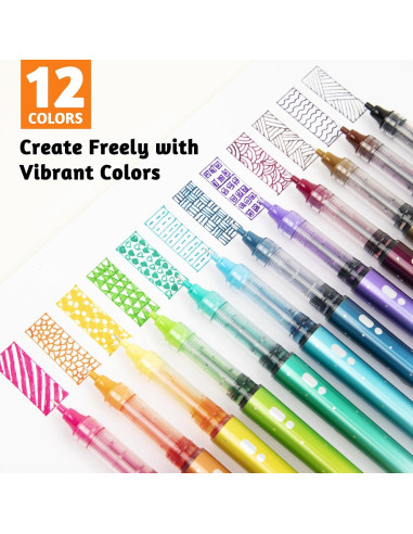 Set de 12 Bolígrafos de Tinta Líquida APOGO 0.5mm Multicolor