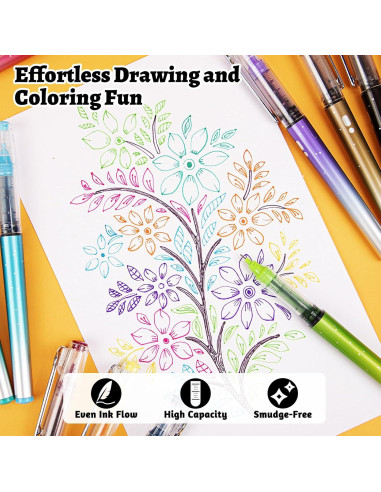 Set de 12 Bolígrafos de Tinta Líquida APOGO 0.5mm Multicolor