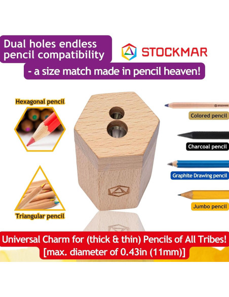 Sacapuntas Doble Stockmar de Madera de Tilo FSC para Lápices