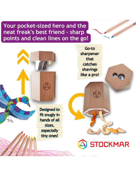 Sacapuntas Doble Stockmar de Madera de Tilo FSC para Lápices
