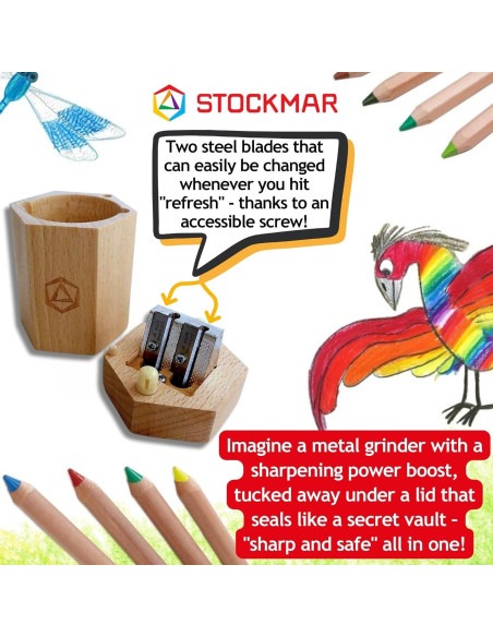 Sacapuntas Doble Stockmar de Madera de Tilo FSC para Lápices