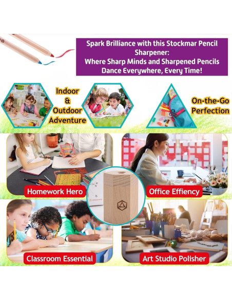 Sacapuntas Doble Stockmar de Madera de Tilo FSC para Lápices