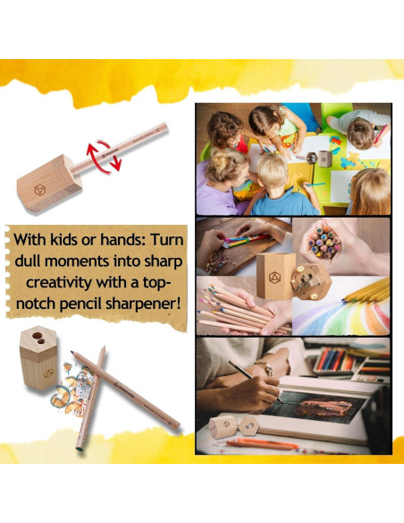 Sacapuntas Doble Stockmar de Madera de Tilo FSC para Lápices