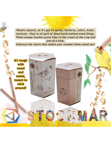 Sacapuntas Doble Stockmar de Madera de Tilo FSC para Lápices
