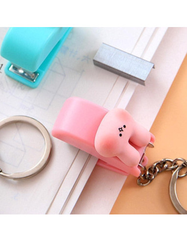 Mini Grapadora Portátil Rosa Essivox con Llavero 2.5cm