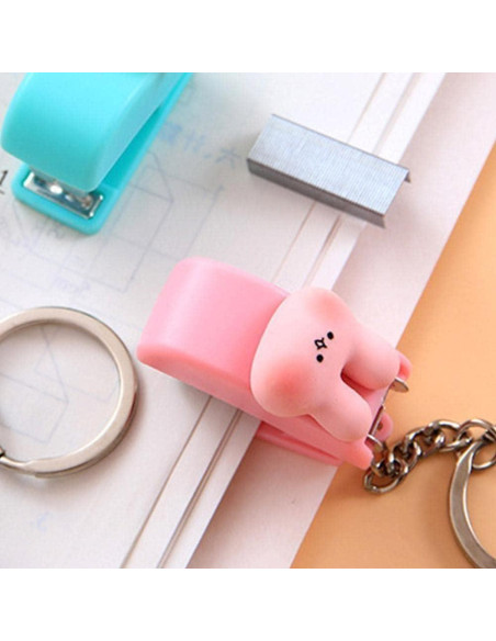 Mini Grapadora Portátil Rosa Essivox con Llavero 2.5cm