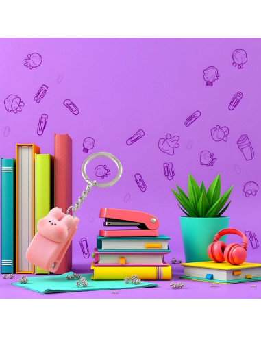 Mini Grapadora Portátil Rosa Essivox con Llavero 2.5cm